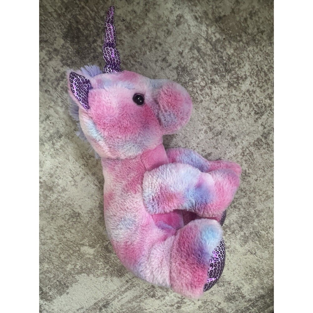 KELLYTOY Unicorn Plush Pink Purple Tie Dye Sequin Stuffed Animal